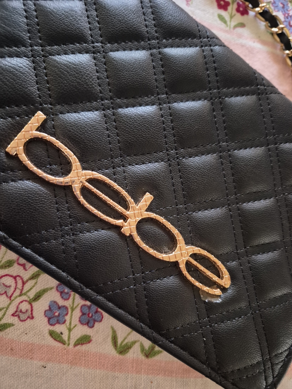 bebe Cross Body Shoulder Bag Purse with Gold Logo
